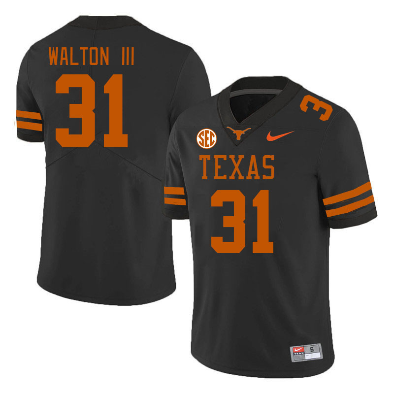 Texas Longhorns #31 Billy Walton III SEC Conference College Football Jerseys Stitched Sale-Black